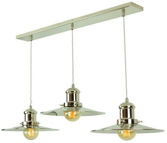 Edison Multiple Pendant Large Triple Light Polished Nickel