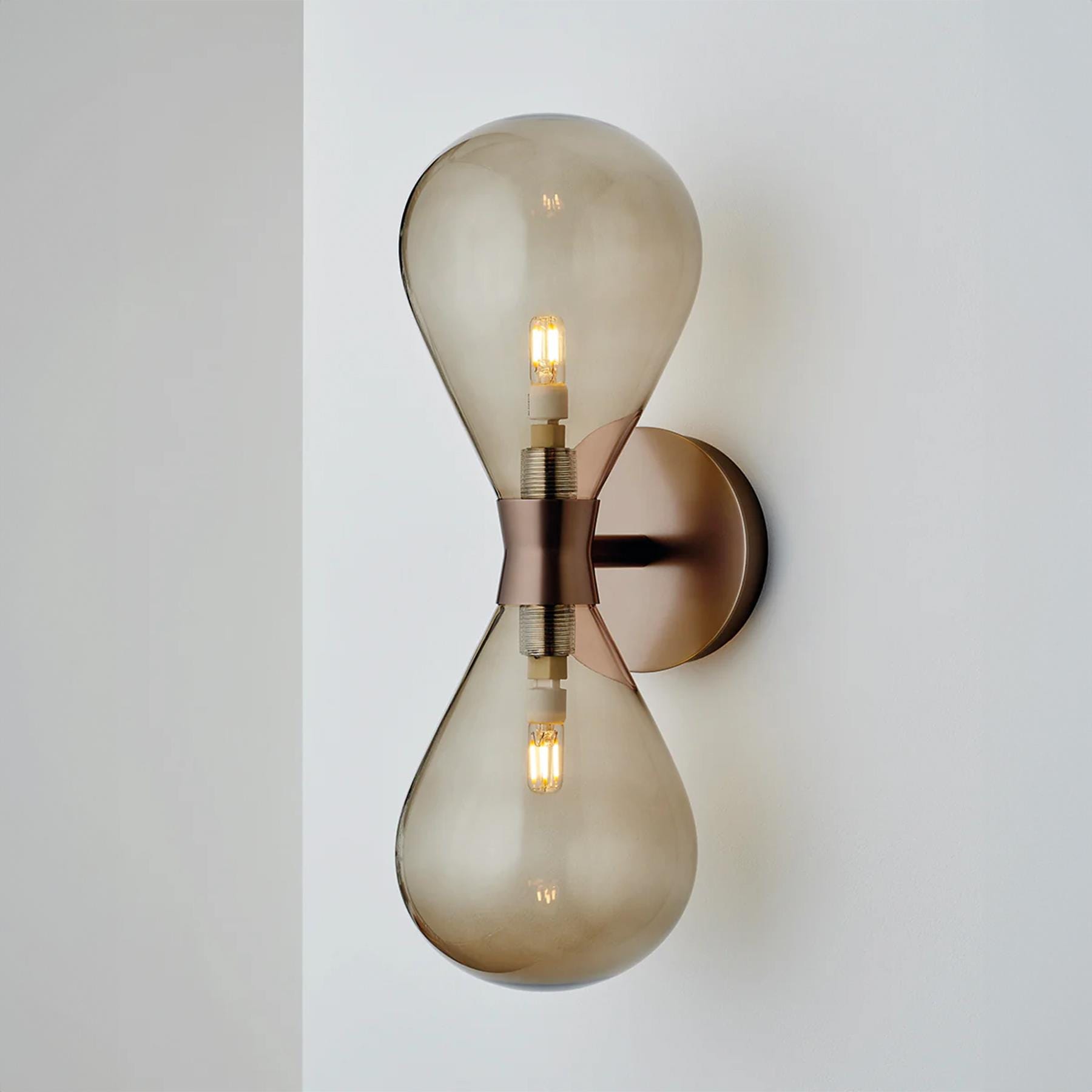 Tom Kirk Lighting Cintola Wall Light Twin Satin Bronze Bronze Architectural Lighting