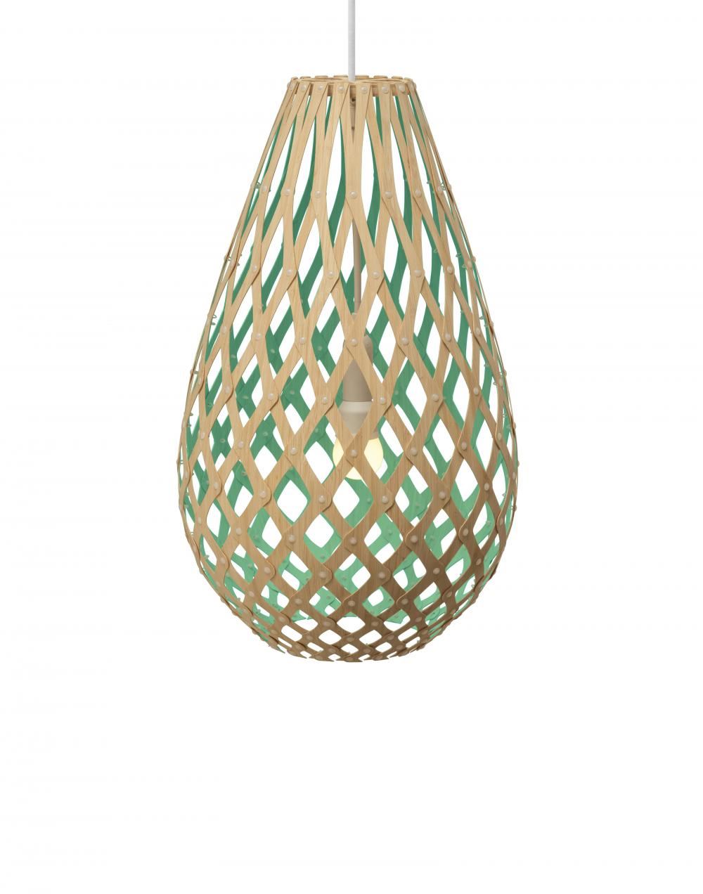 David Trubridge Koura Pendant Coloured 1 Side Small Aqua Blue Designer Pendant Lighting