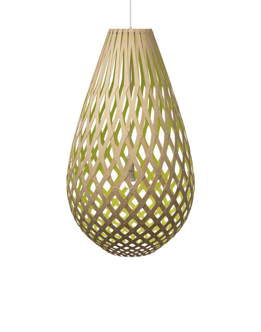 David Trubridge Koura Pendant Coloured 1 Side Large Lime Green Designer Pendant Lighting