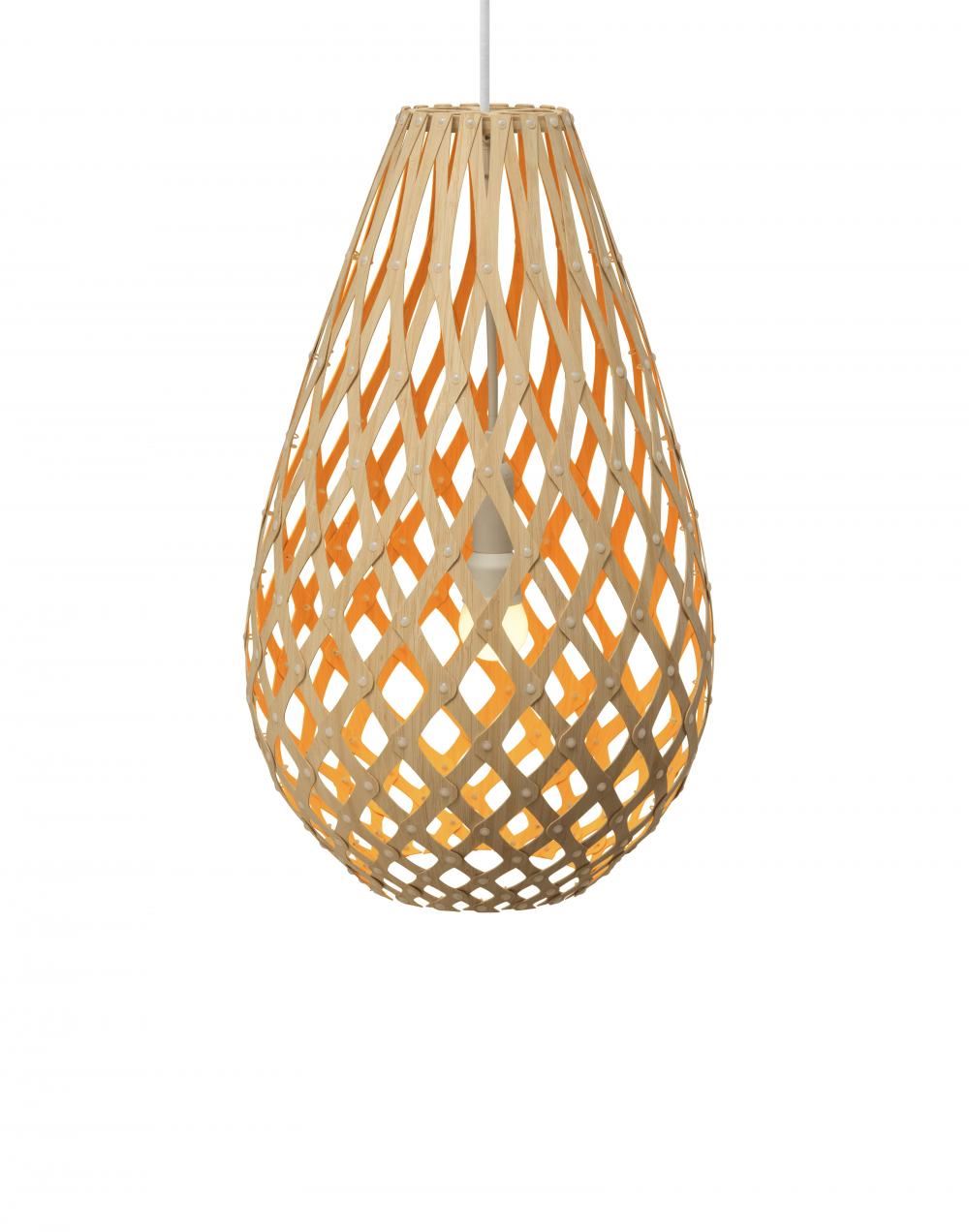 David Trubridge Koura Pendant Coloured 1 Side Small Orange Designer Pendant Lighting