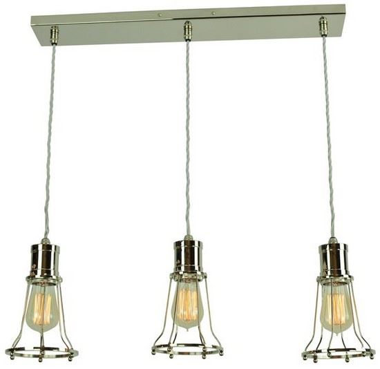 Marconi Multiple Pendant 3 Light Polished Nickel