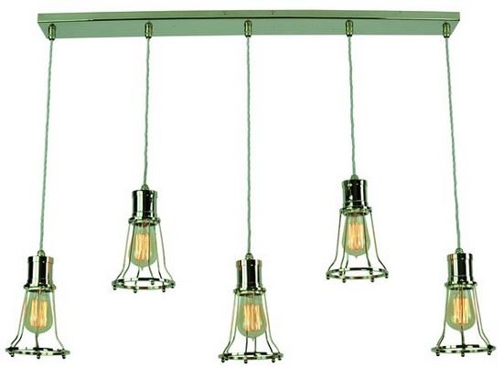 Marconi Multiple Pendant 5 Light Polished Nickel