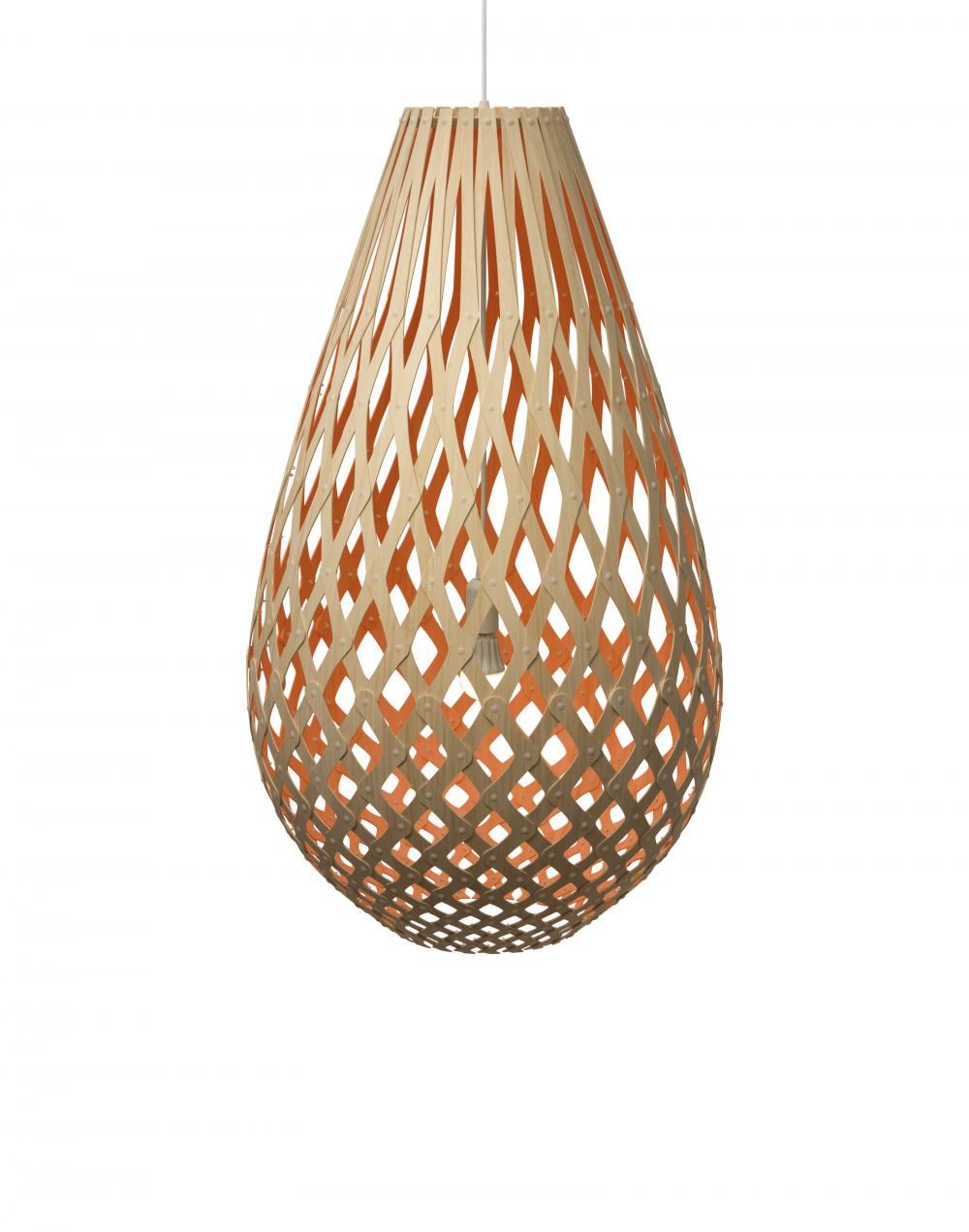 David Trubridge Koura Pendant Coloured 1 Side Medium Pink Designer Pendant Lighting