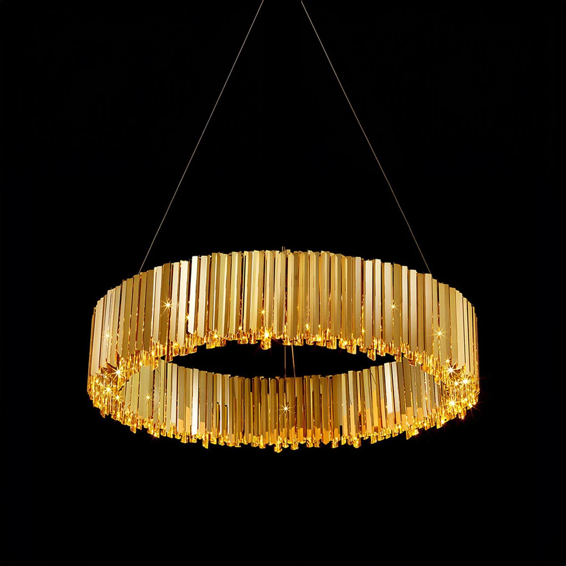 Tom Kirk Lighting Facet Chandelier Polished Gold 130cm Brassgold