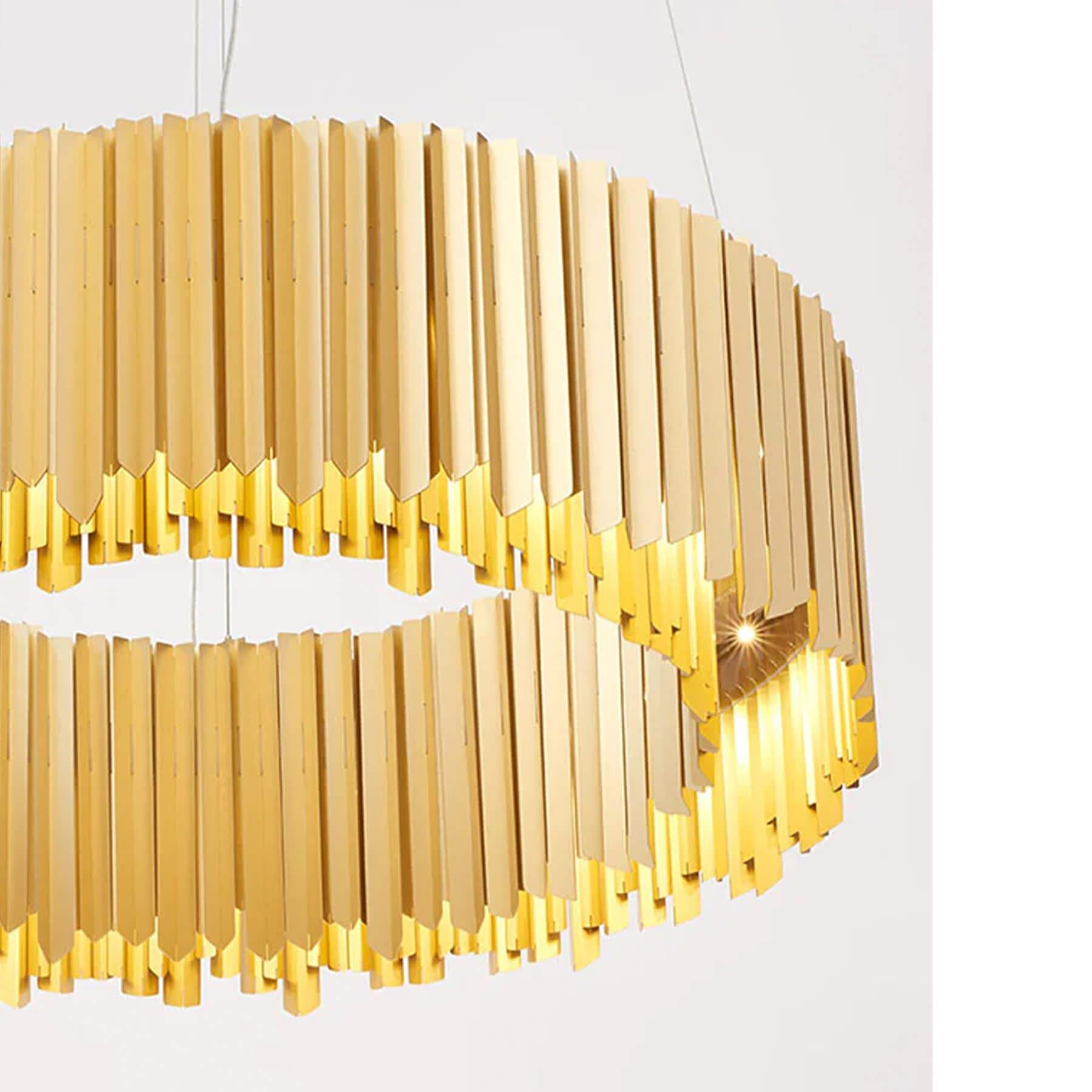 Tom Kirk Lighting Facet Chandelier Satin Gold 130cm Brassgold