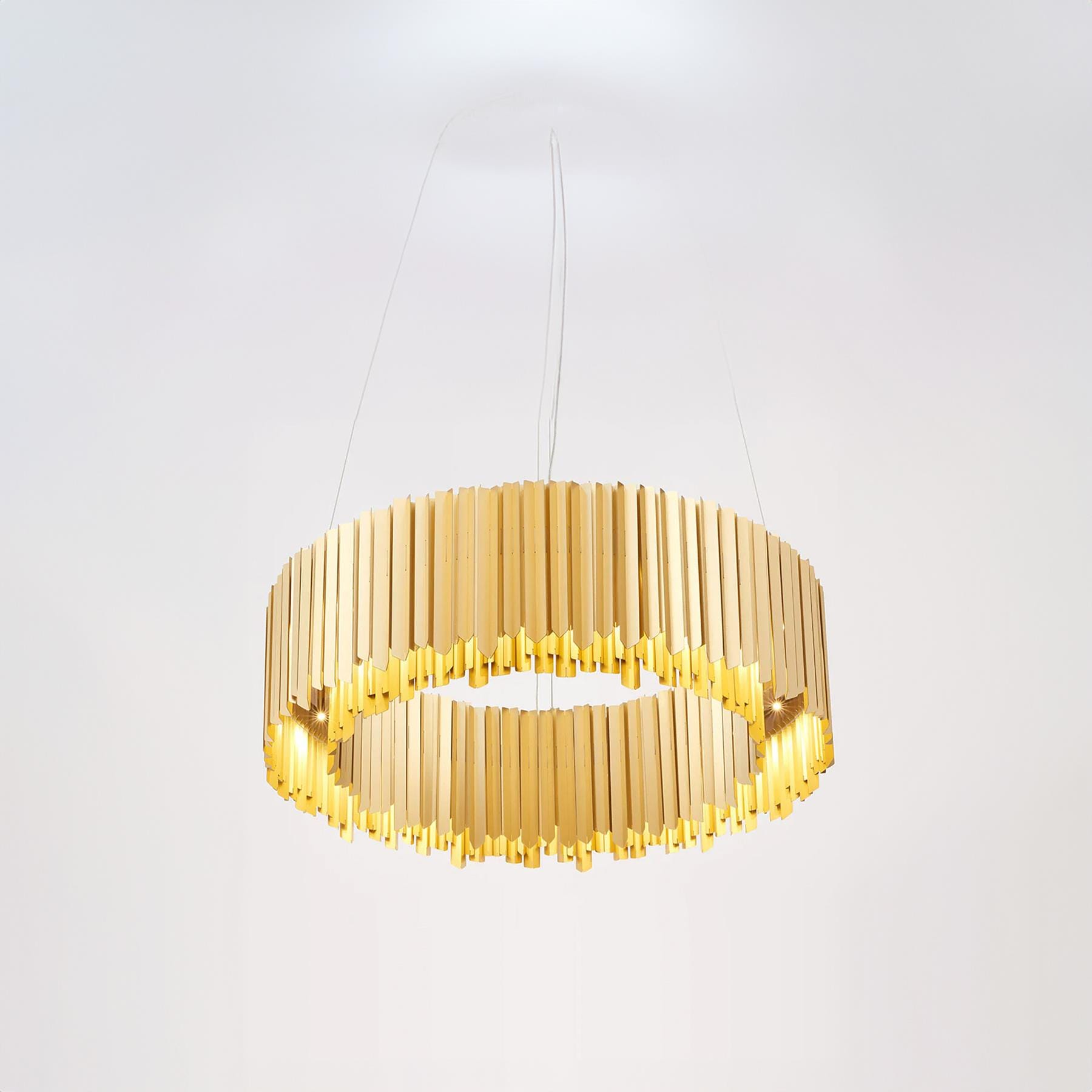 Tom Kirk Lighting Facet Chandelier Satin Gold 90cm Brassgold