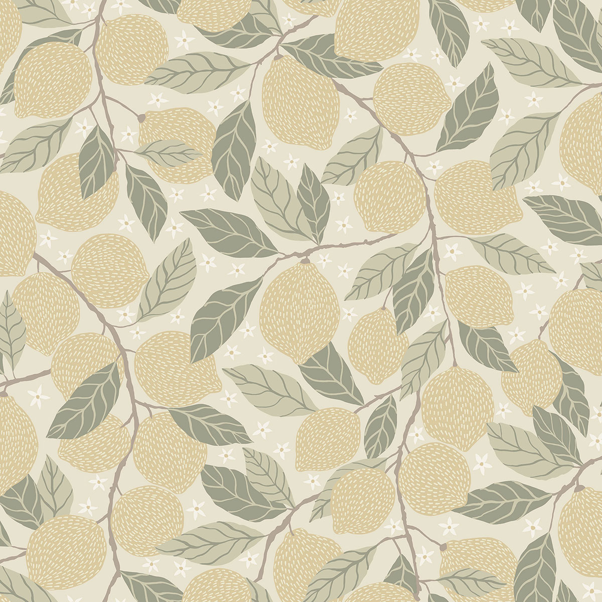 Galerie Apelviken 2 Beige Yellow Floral Woodland Smooth Wallpaper