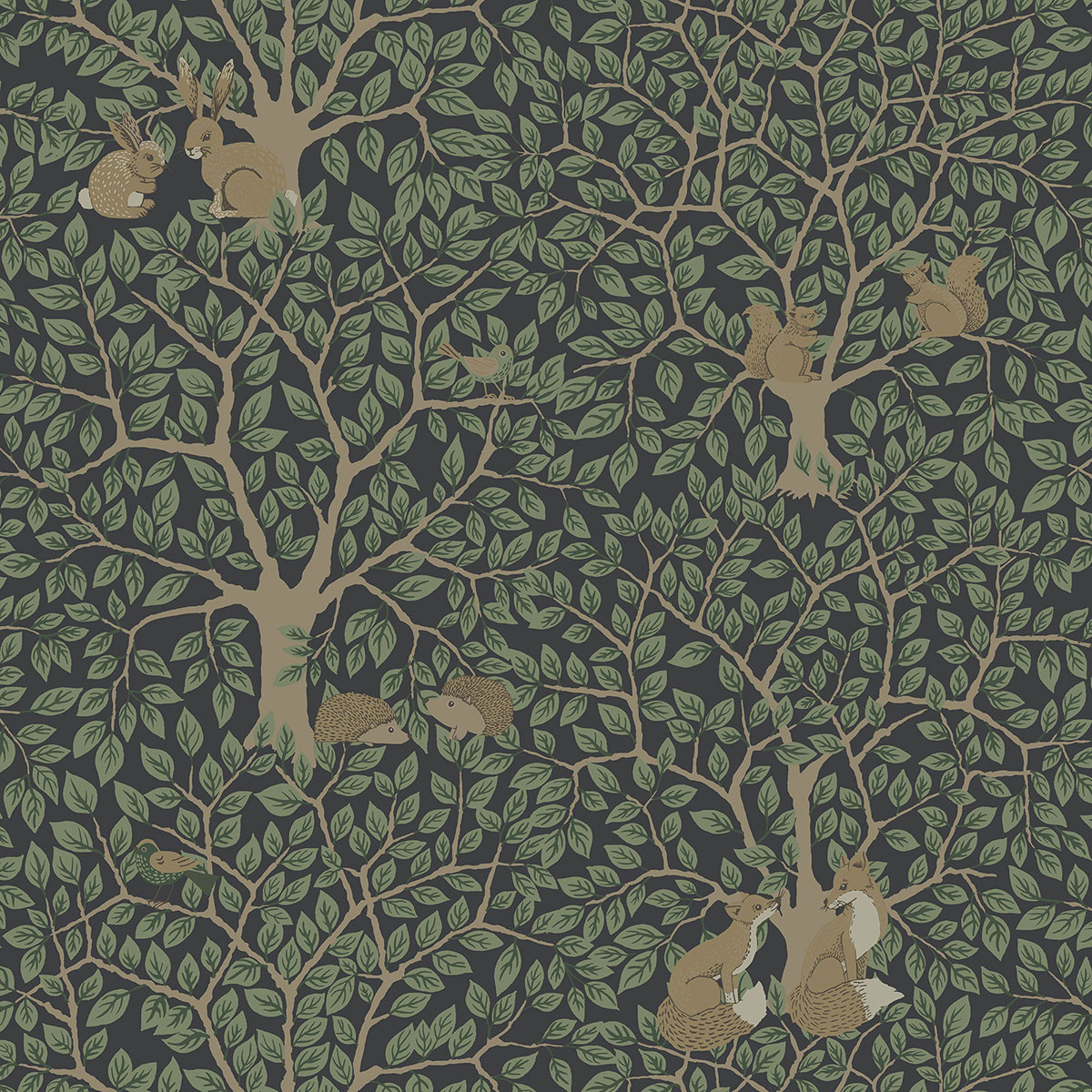 Galerie Apelviken 2 Tree Leaf Green Wallpaper 44115, Green