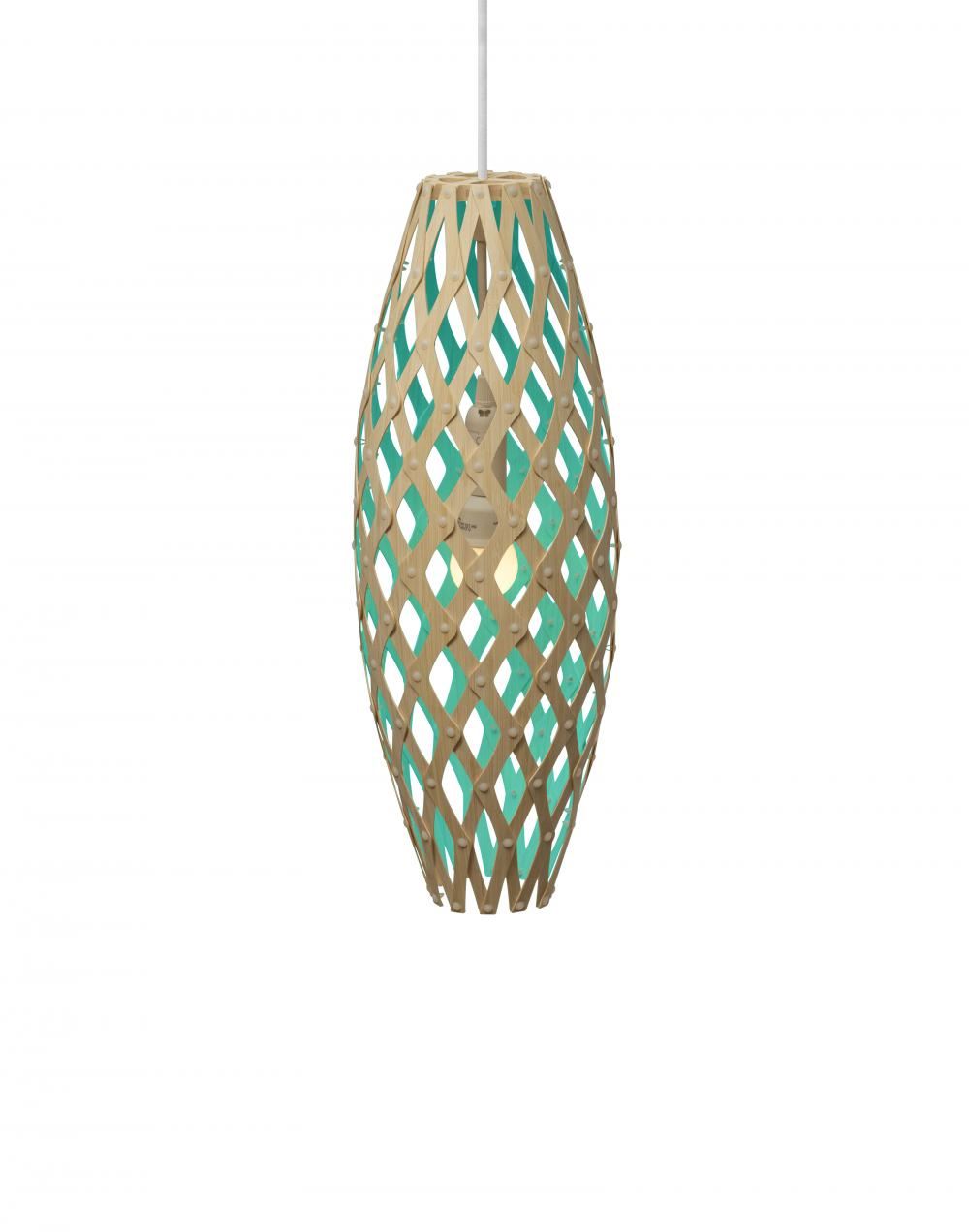 David Trubridge Hinaki Pendant Coloured 1 Side Small Aqua Blue Designer Pendant Lighting