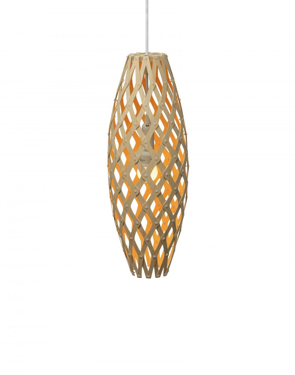 David Trubridge Hinaki Pendant Coloured 1 Side Small Orange Designer Pendant Lighting