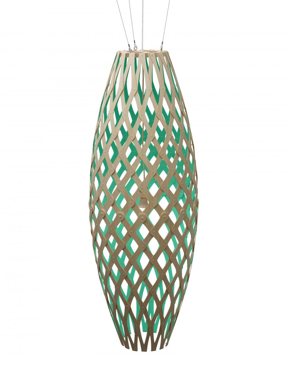 David Trubridge Hinaki Pendant Coloured 1 Side Large Aqua Blue Designer Pendant Lighting