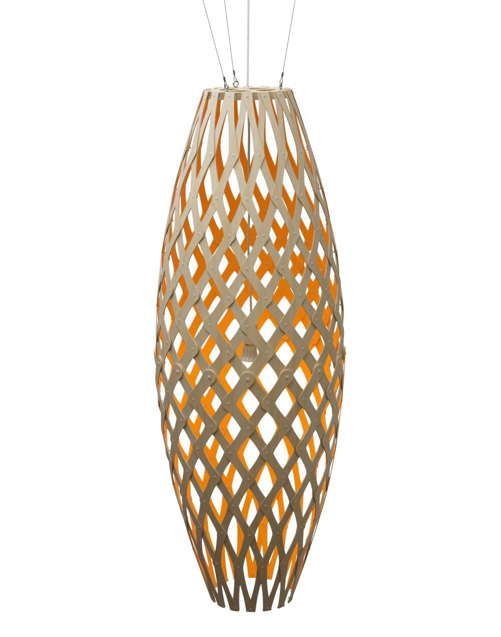 David Trubridge Hinaki Pendant Coloured 1 Side Large Orange Designer Pendant Lighting