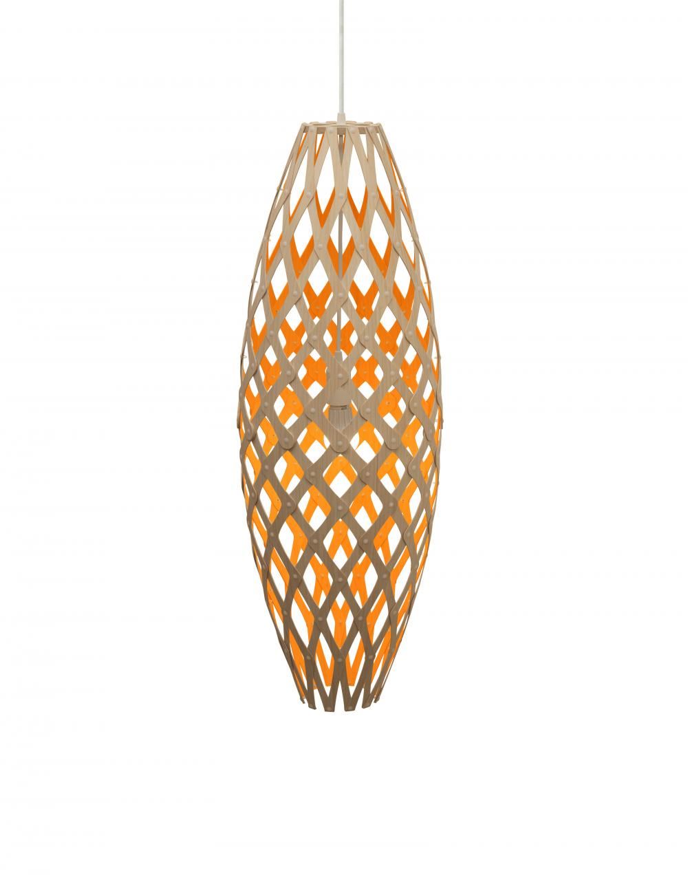 David Trubridge Hinaki Pendant Coloured 1 Side Medium Orange Designer Pendant Lighting