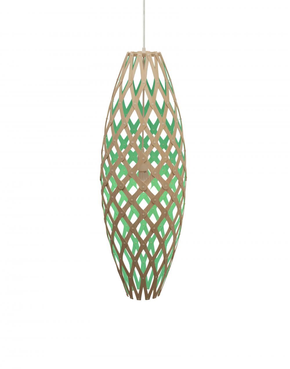 David Trubridge Hinaki Pendant Coloured 1 Side Medium Aqua Blue Designer Pendant Lighting