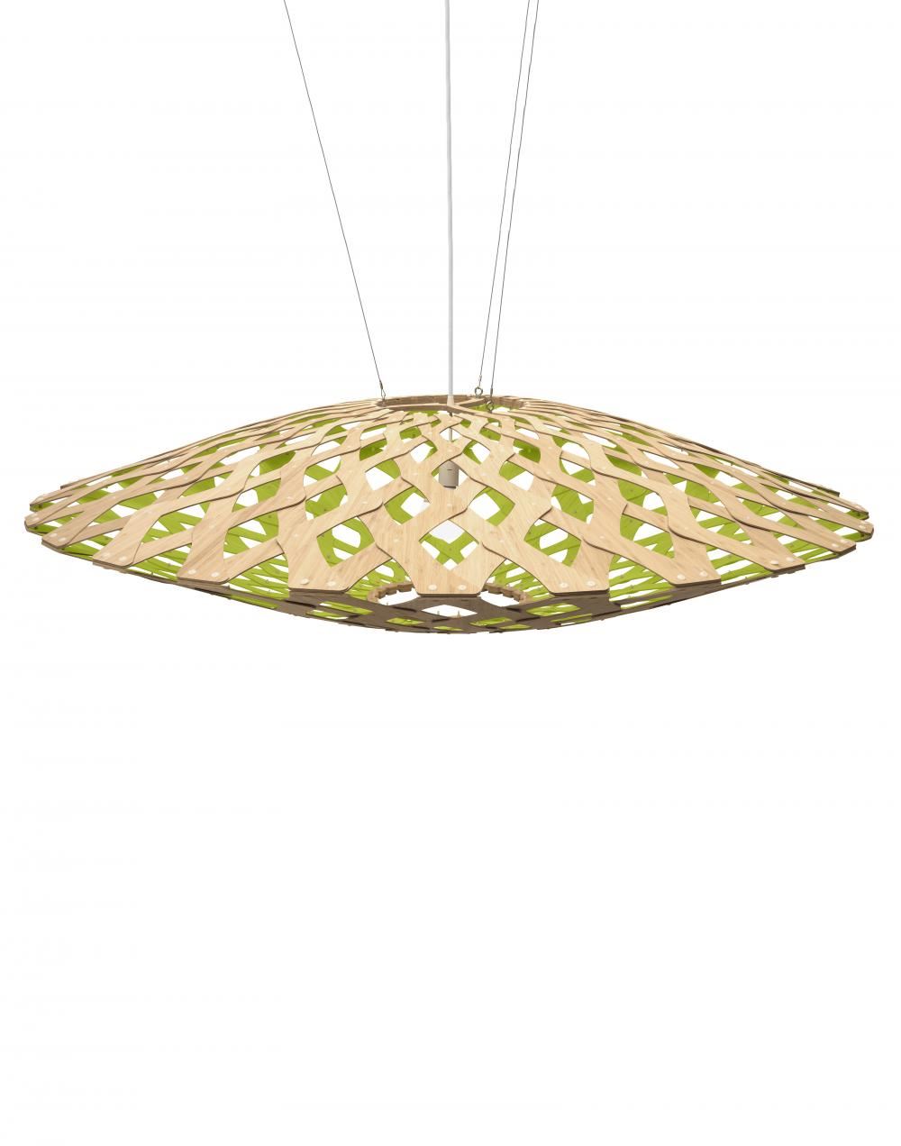 David Trubridge Flax Pendant Coloured 1 Side Large Lime Green Designer Pendant Lighting