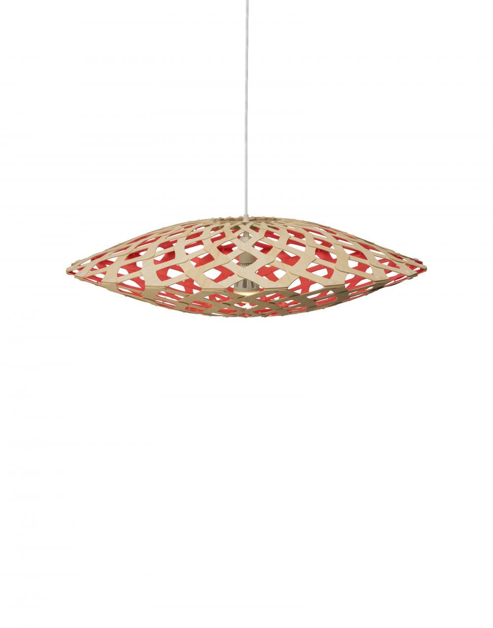 David Trubridge Flax Pendant Coloured 1 Side Small Red Designer Pendant Lighting