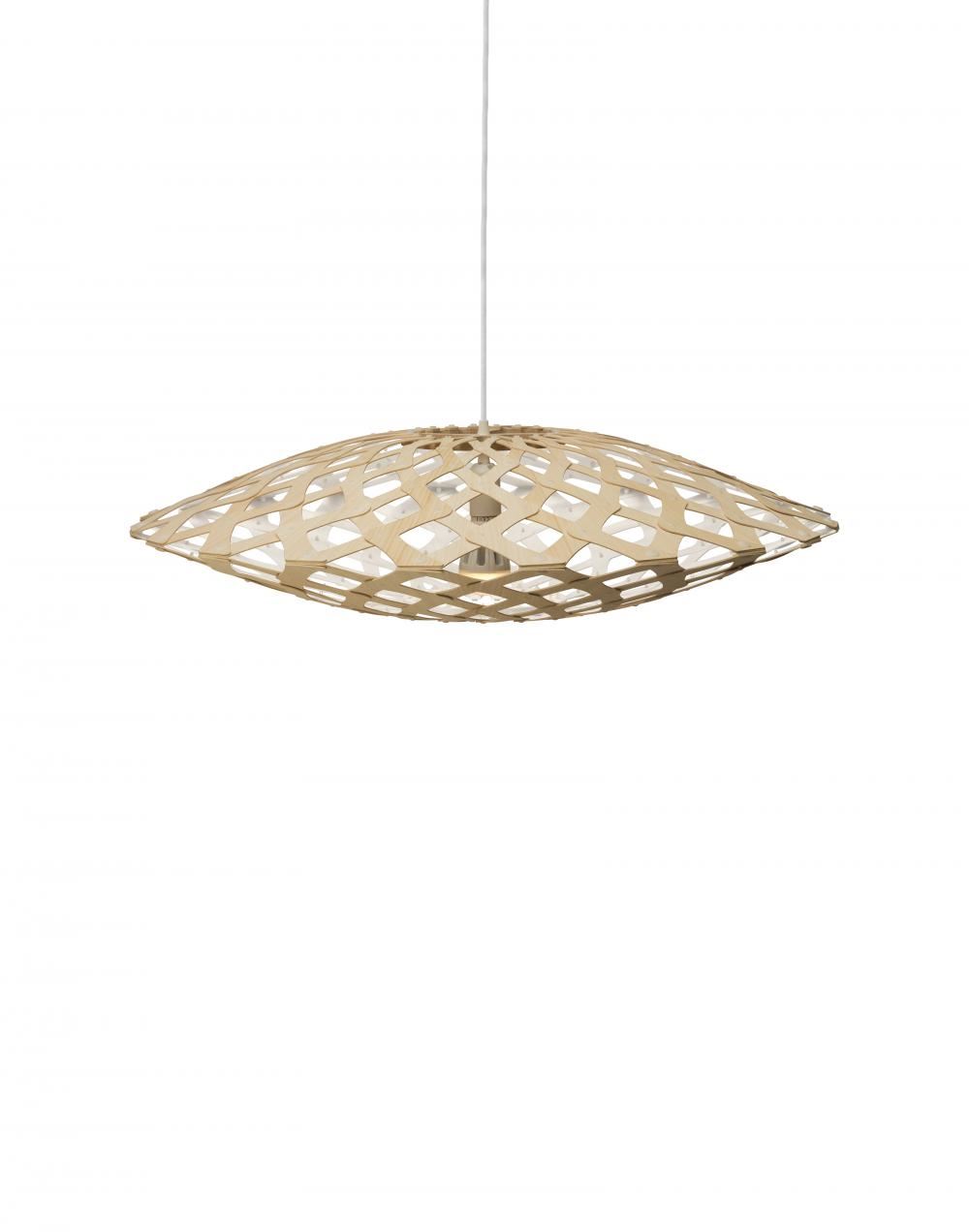 David Trubridge Flax Pendant Coloured 1 Side Small White Designer Pendant Lighting