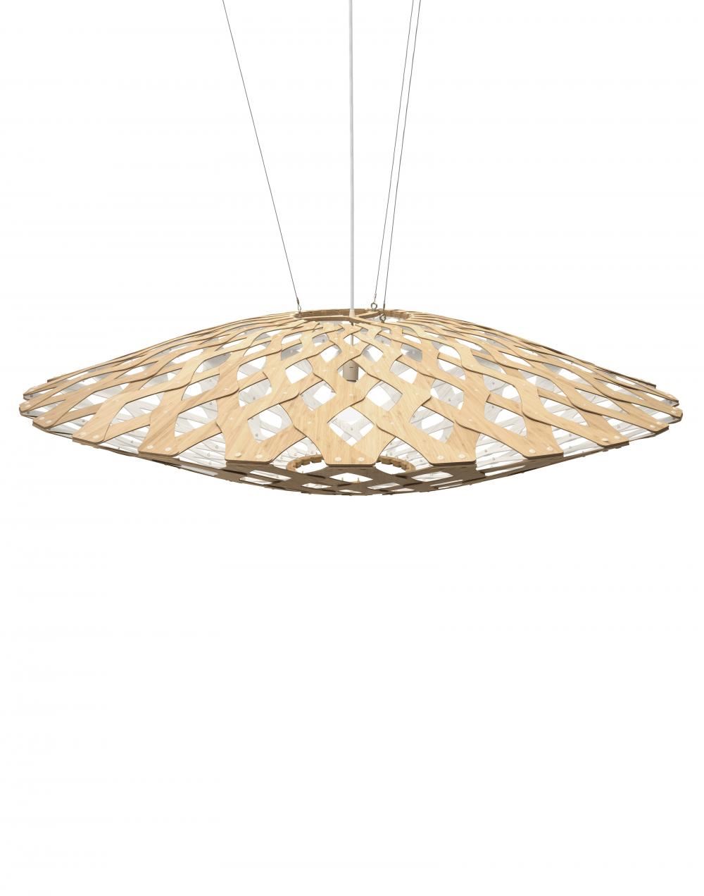 David Trubridge Flax Pendant Coloured 1 Side Large White Designer Pendant Lighting