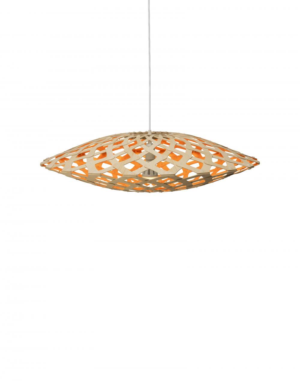 David Trubridge Flax Pendant Coloured 1 Side Small Orange Designer Pendant Lighting