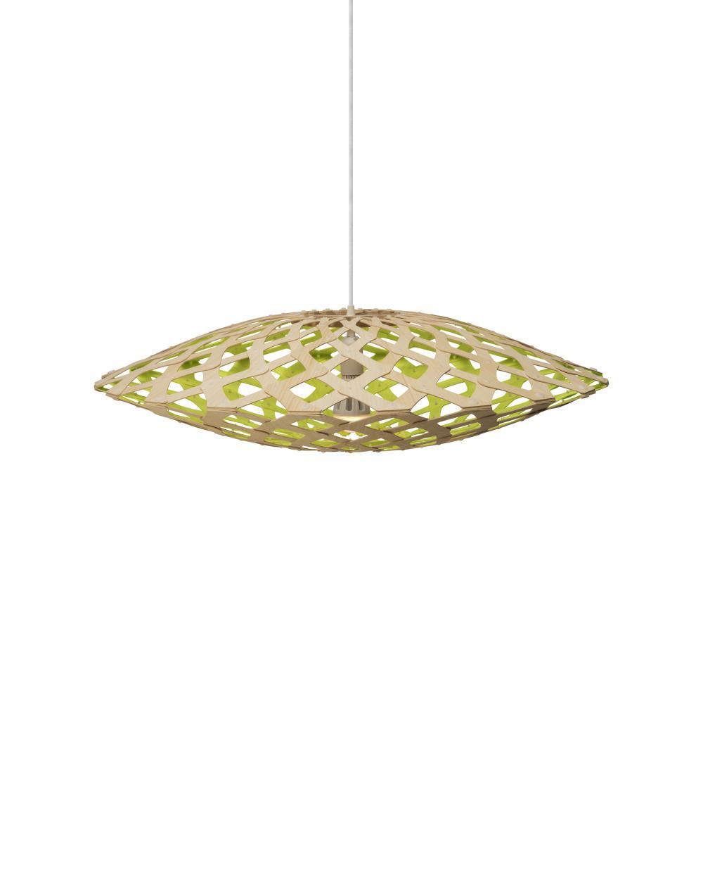 David Trubridge Flax Pendant Coloured 1 Side Small Lime Green Designer Pendant Lighting