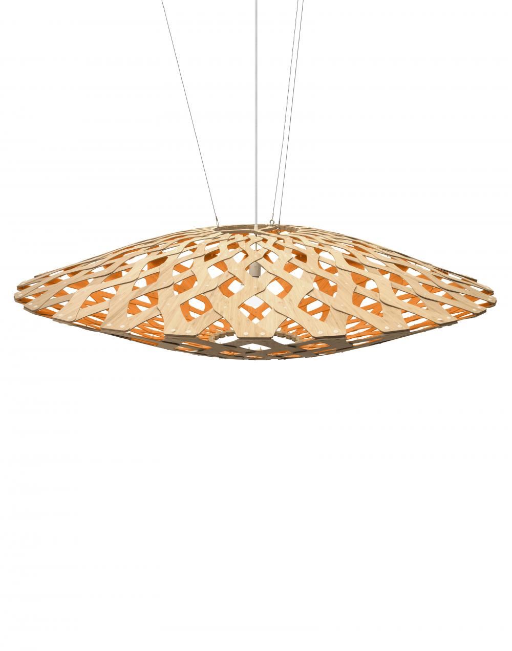 David Trubridge Flax Pendant Coloured 1 Side Large Orange Designer Pendant Lighting