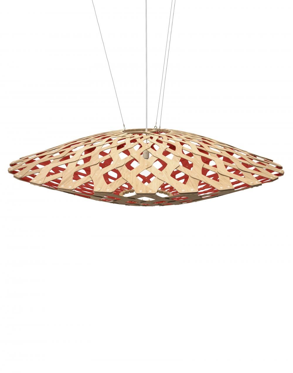 David Trubridge Flax Pendant Coloured 1 Side Large Red Designer Pendant Lighting