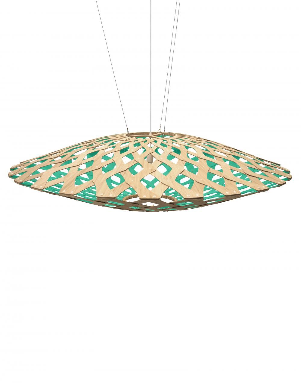 David Trubridge Flax Pendant Coloured 1 Side Large Aqua Blue Designer Pendant Lighting