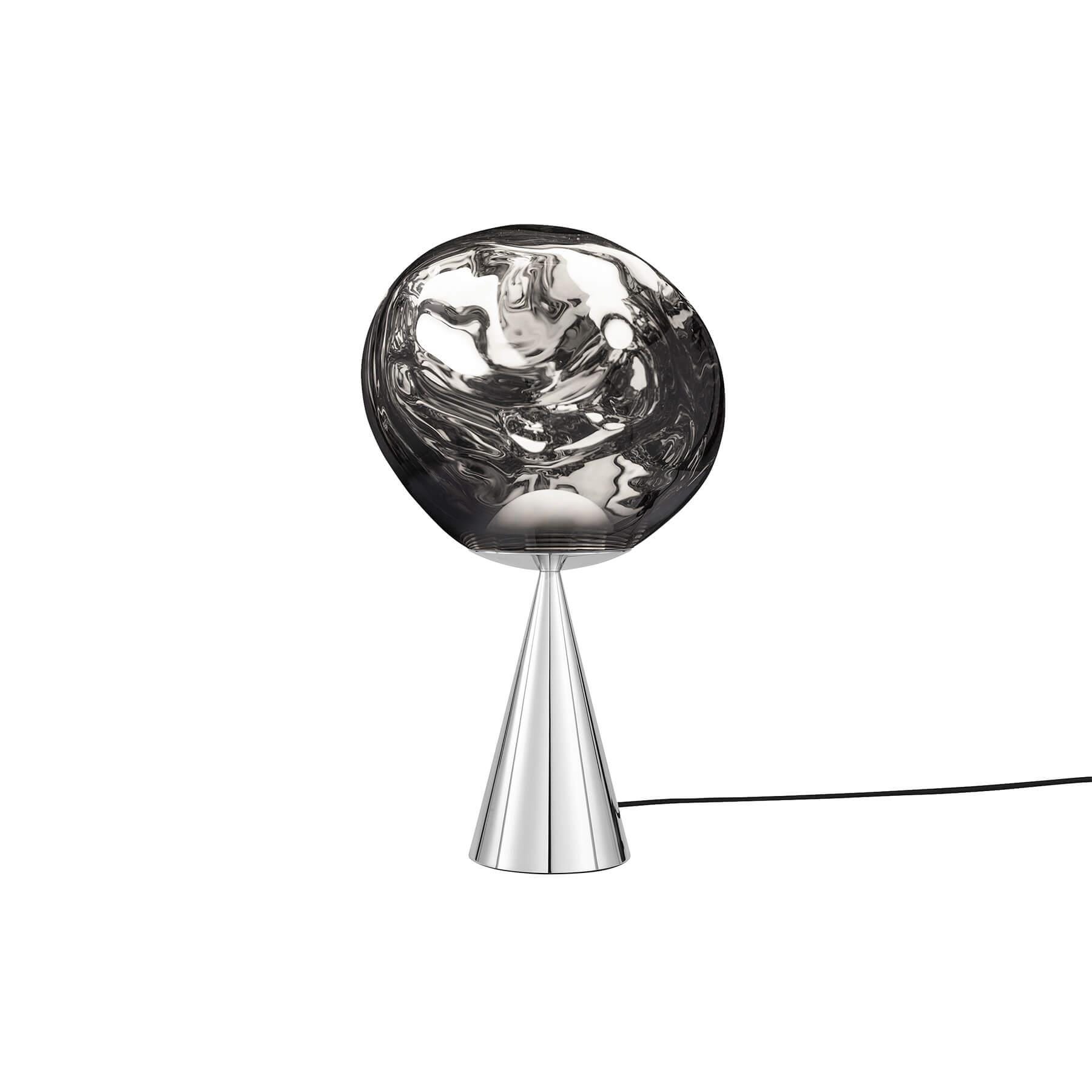 Tom Dixon Melt Led Cone Fat Table Lamp Silver With Silver Cone