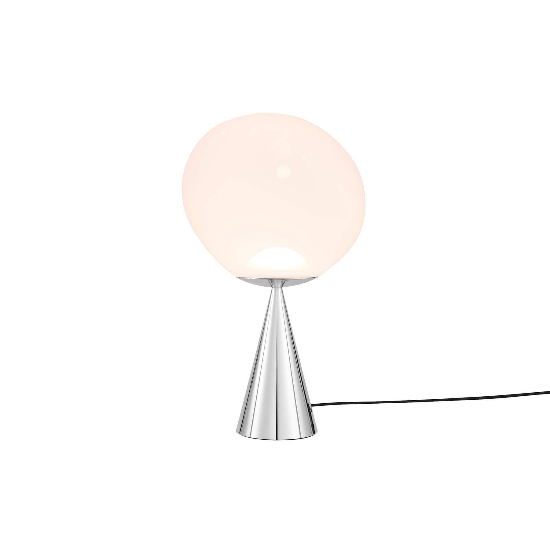 Tom Dixon Melt Led Cone Fat Table Lamp Opal With Silver Cone