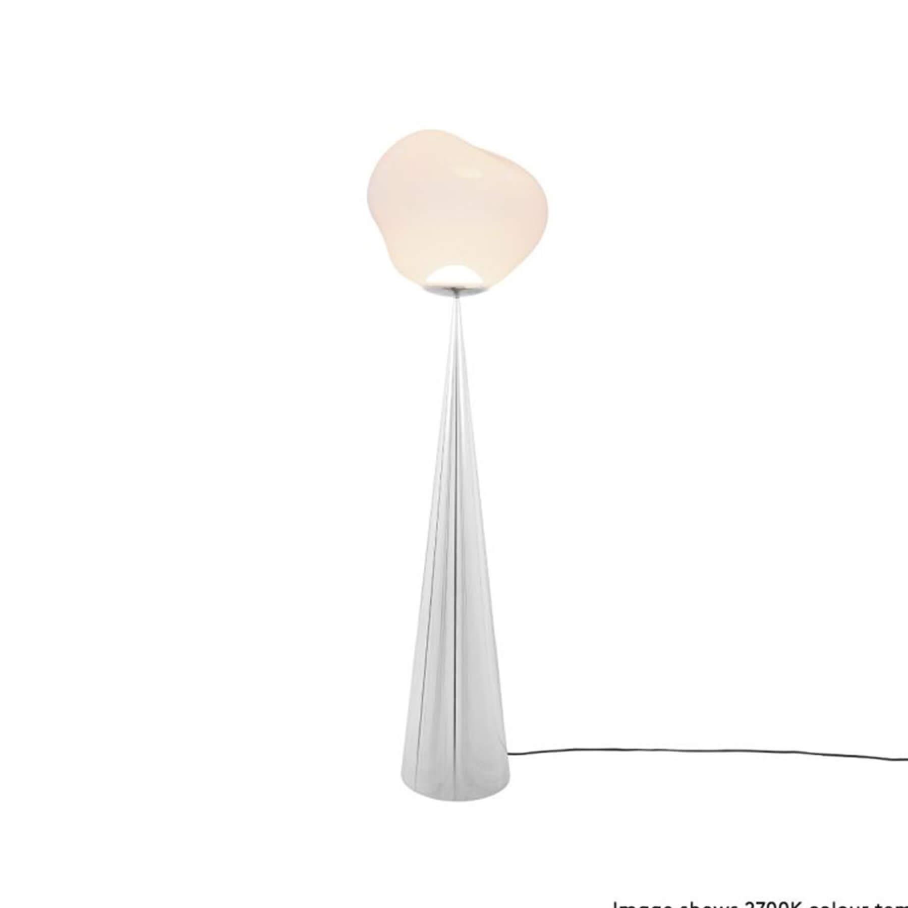 Tom Dixon Melt Led Cone Fat Floor Light Opal With Silver Cone Floor Lighting Designer Floor Lamp
