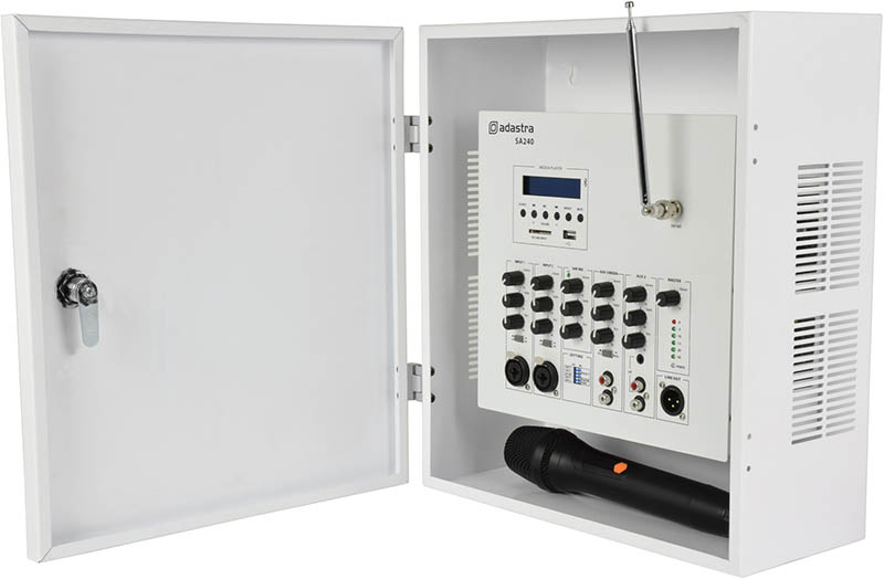 Image of Secure Wall Amplifier 100V with UHF Mic + Media Player - 240W
