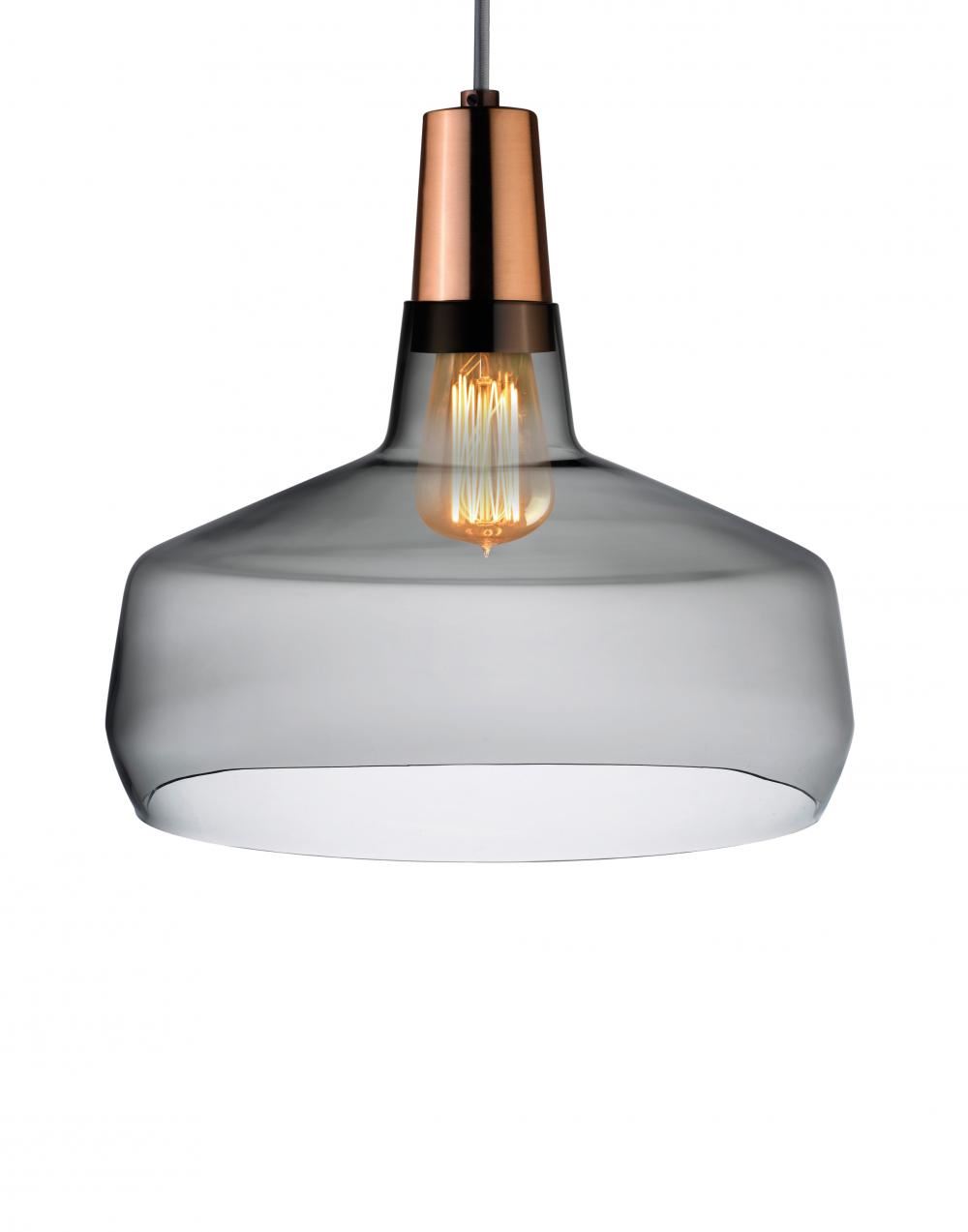 Mono Pendant Light Short Smoked Glass