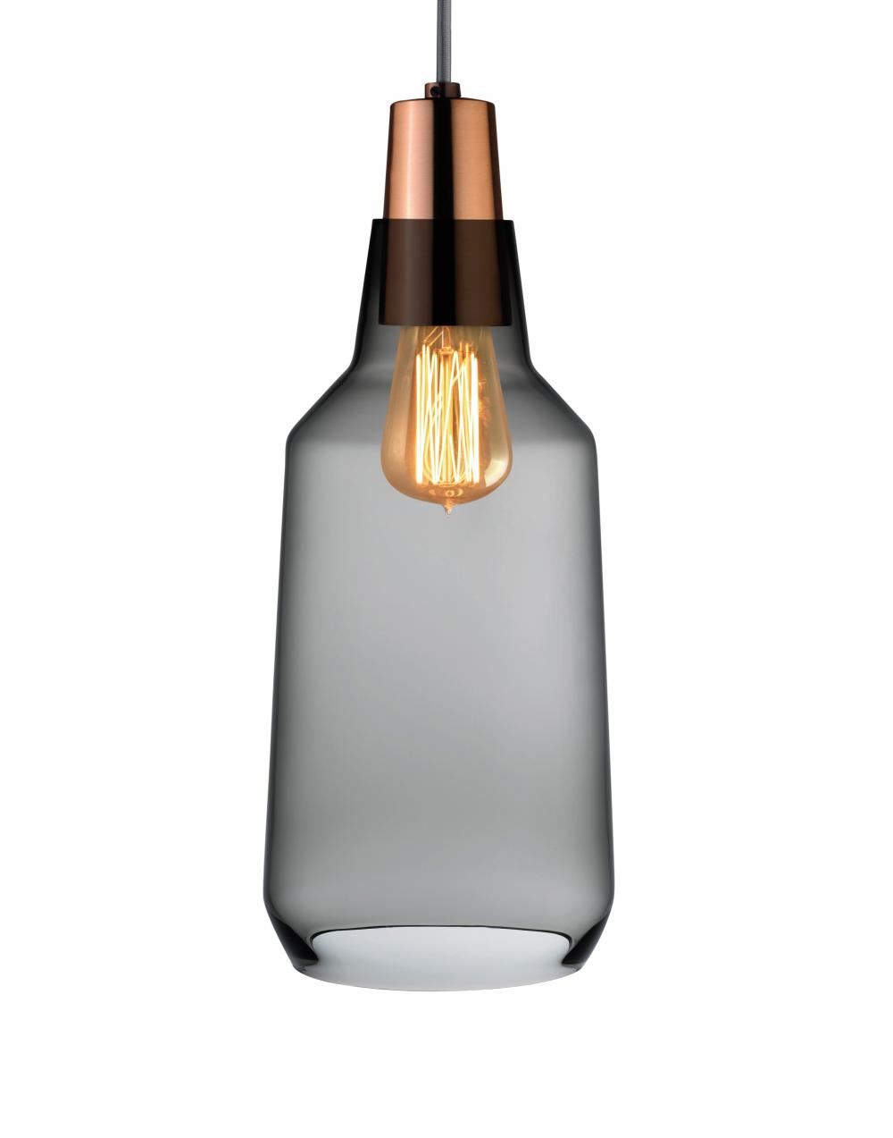 Mono Pendant Light Tall Smoked Glass