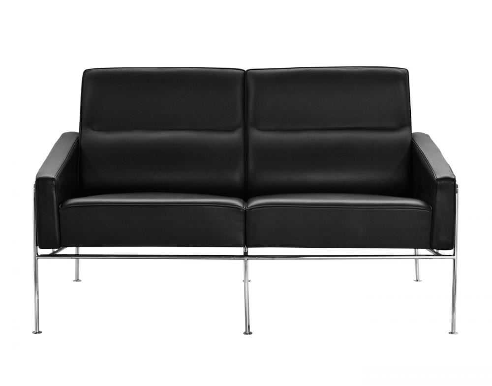 Series 3300 Sofa 2 Seater Black Grace Leather