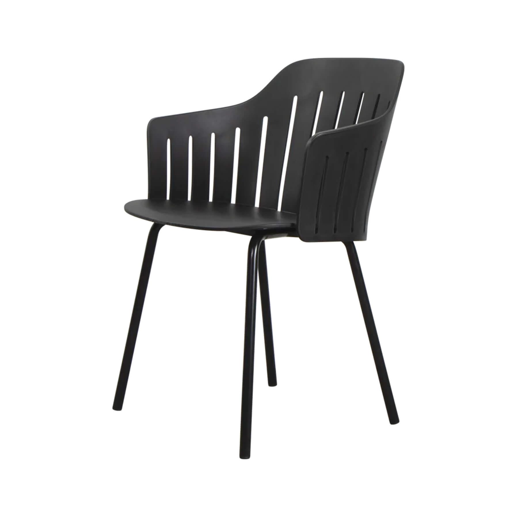 Caneline Choice Outdoor Chair With Steel Legs Black Seat No Cushion