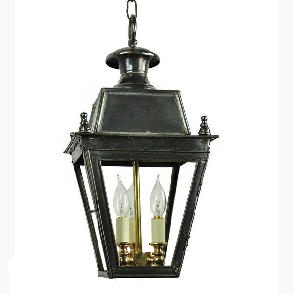 Balmoral Hanging Lantern Small Lacquered Polished Brass Copper