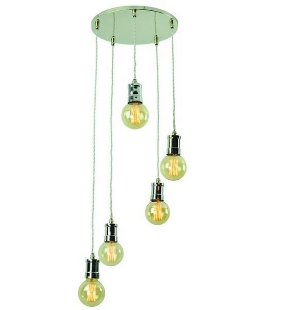 Tommy Cluster Pendant Tommy 5 Cluster Light Polished Nickel