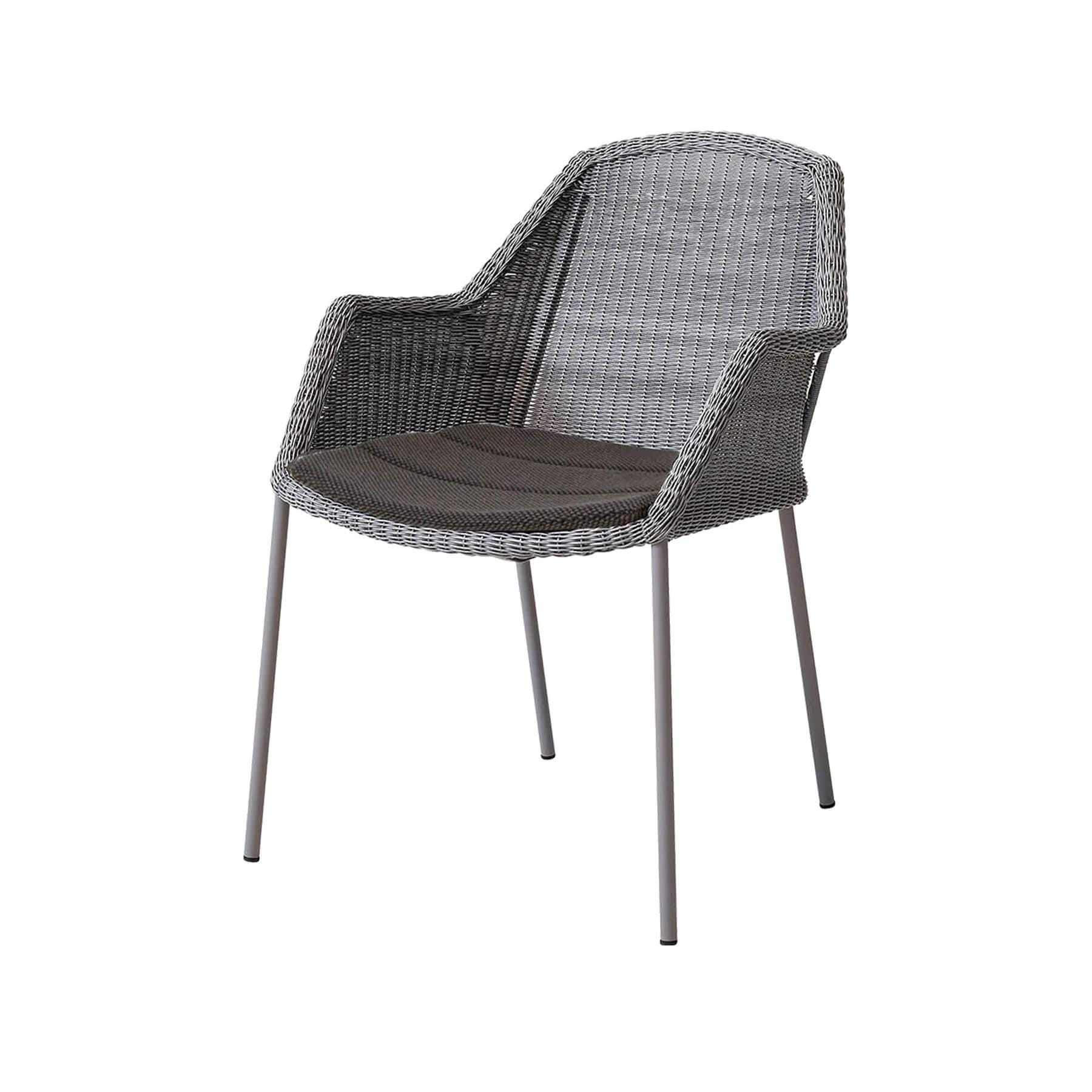 Caneline Breeze Outdoor Chair Light Grey Seat Dark Grey Cushion