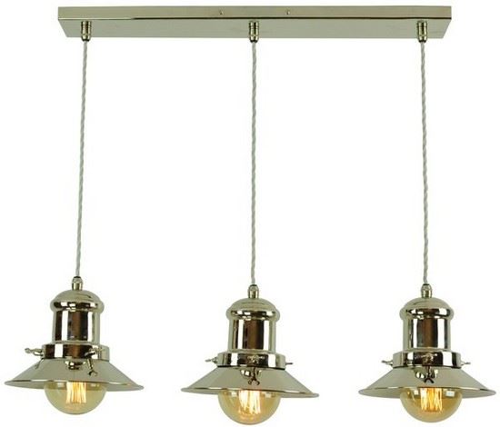 Edison Multiple Pendant 3 Light Polished Nickel