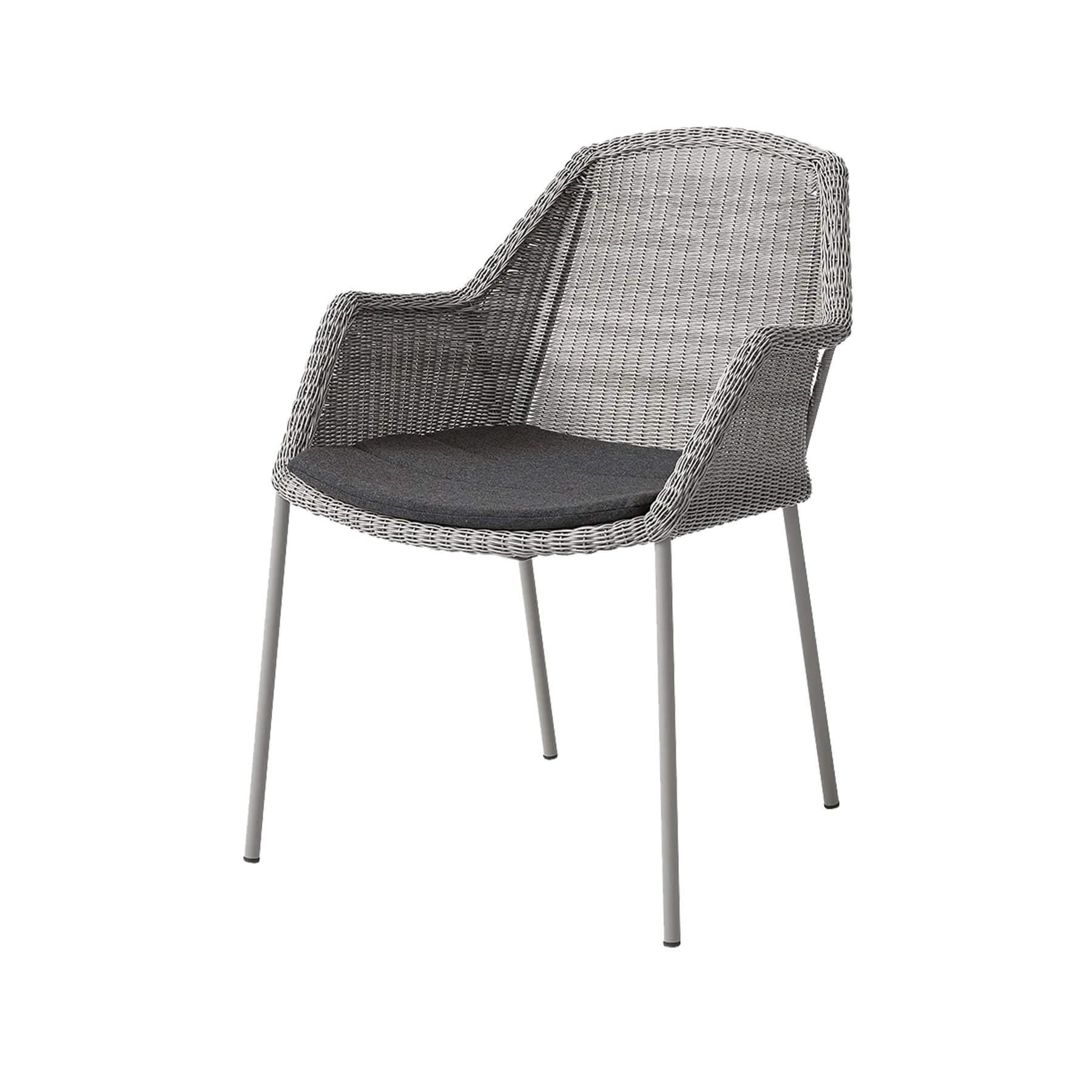 Caneline Breeze Outdoor Chair Taupe Seat Black Cushion Grey