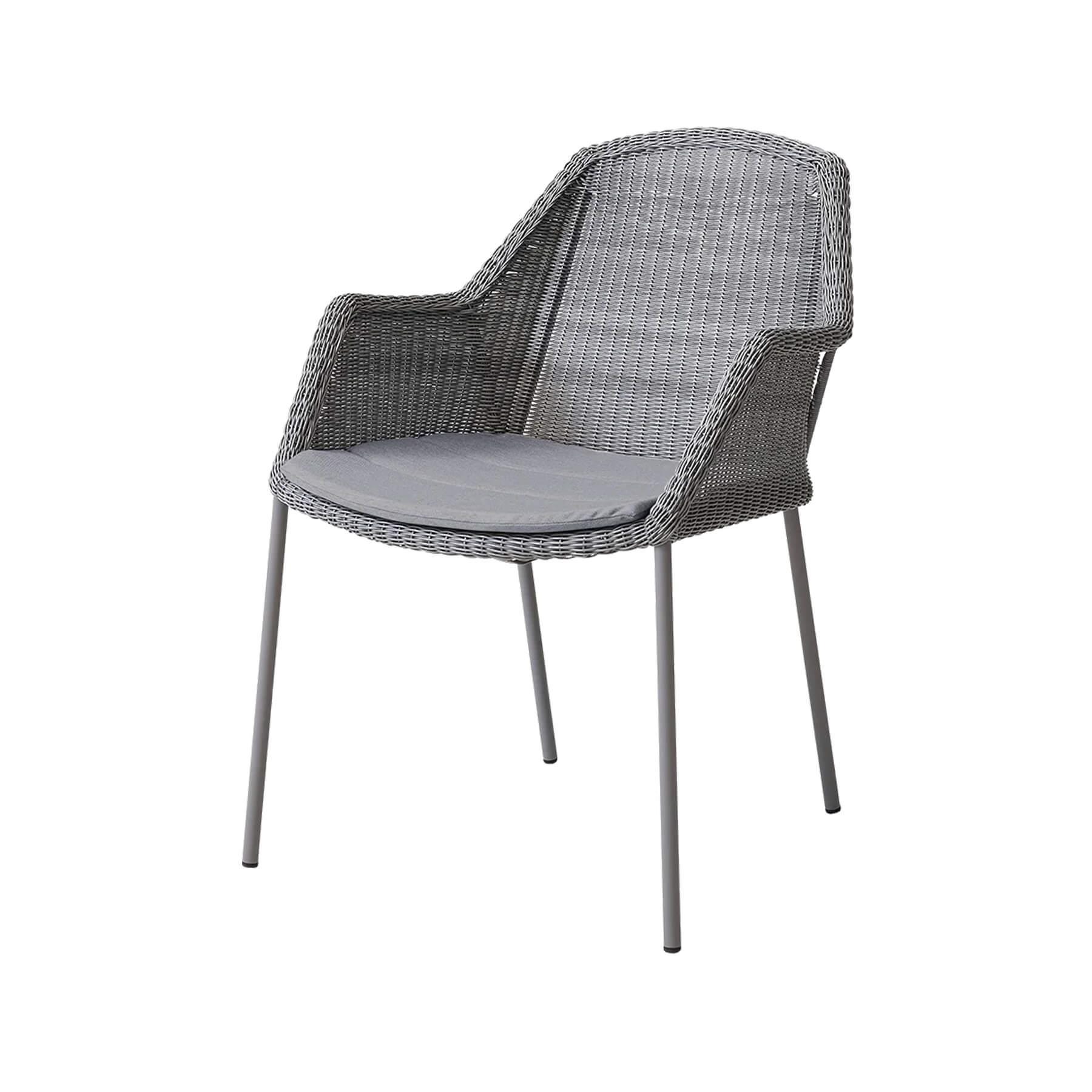 Caneline Breeze Outdoor Chair Light Grey Seat Natte Grey Cushion