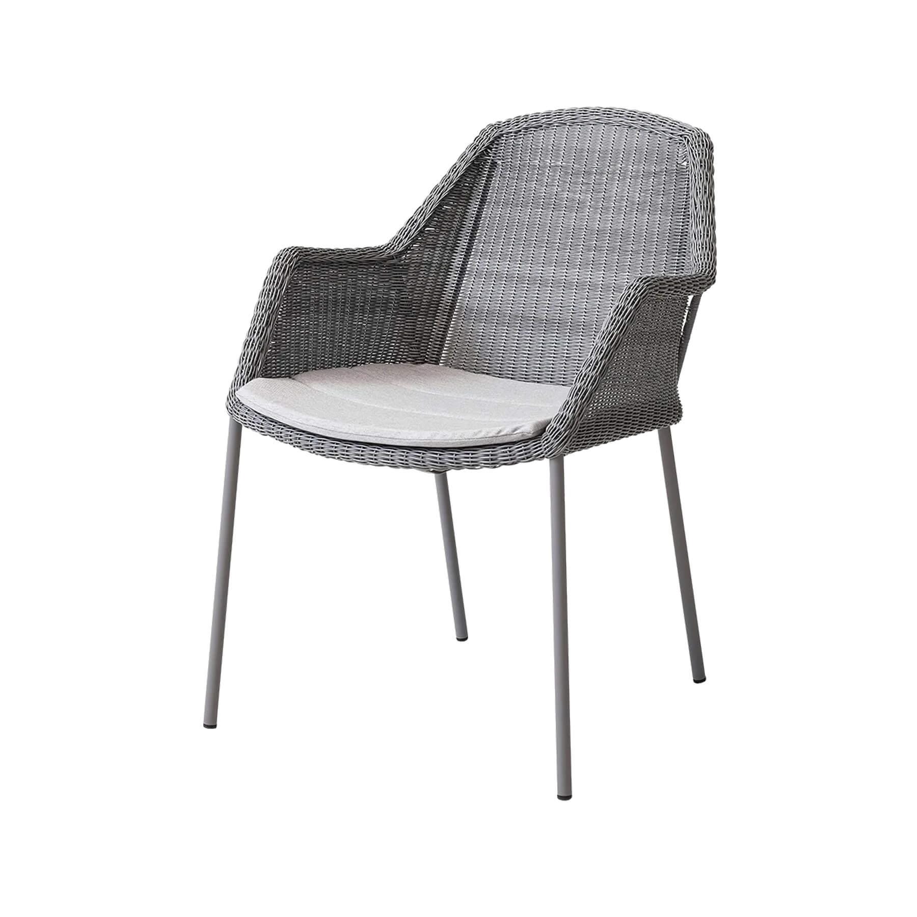 Caneline Breeze Outdoor Chair Light Grey Seat Natte Light Grey Cushion