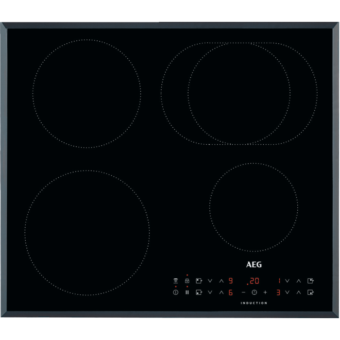 Aeg Ikb64311fb N60cm Induction Hob 4 Cooking Sections Touch Controls Hob2hood Extendable Zone F
