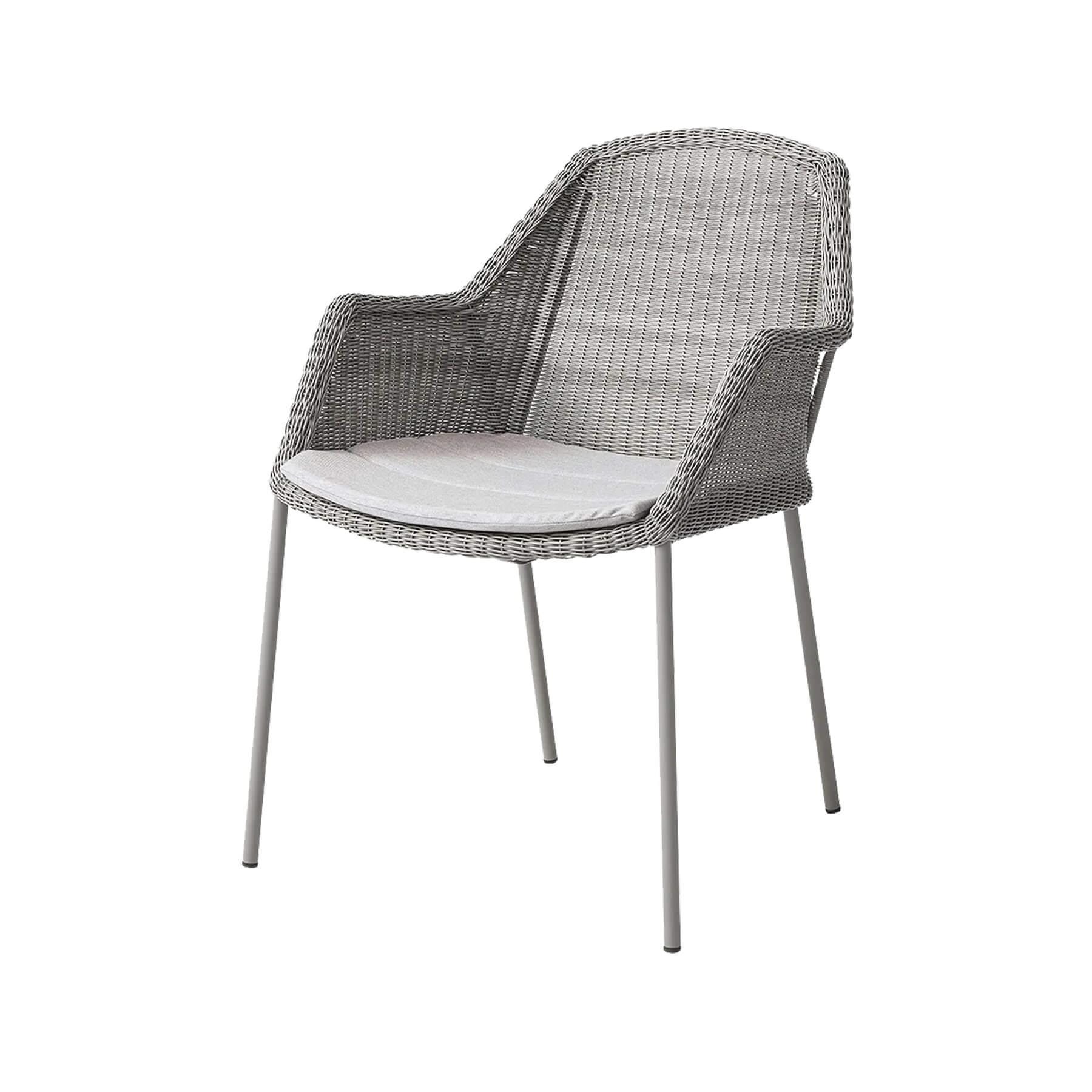 Caneline Breeze Outdoor Chair Taupe Seat Natte Light Grey Cushion