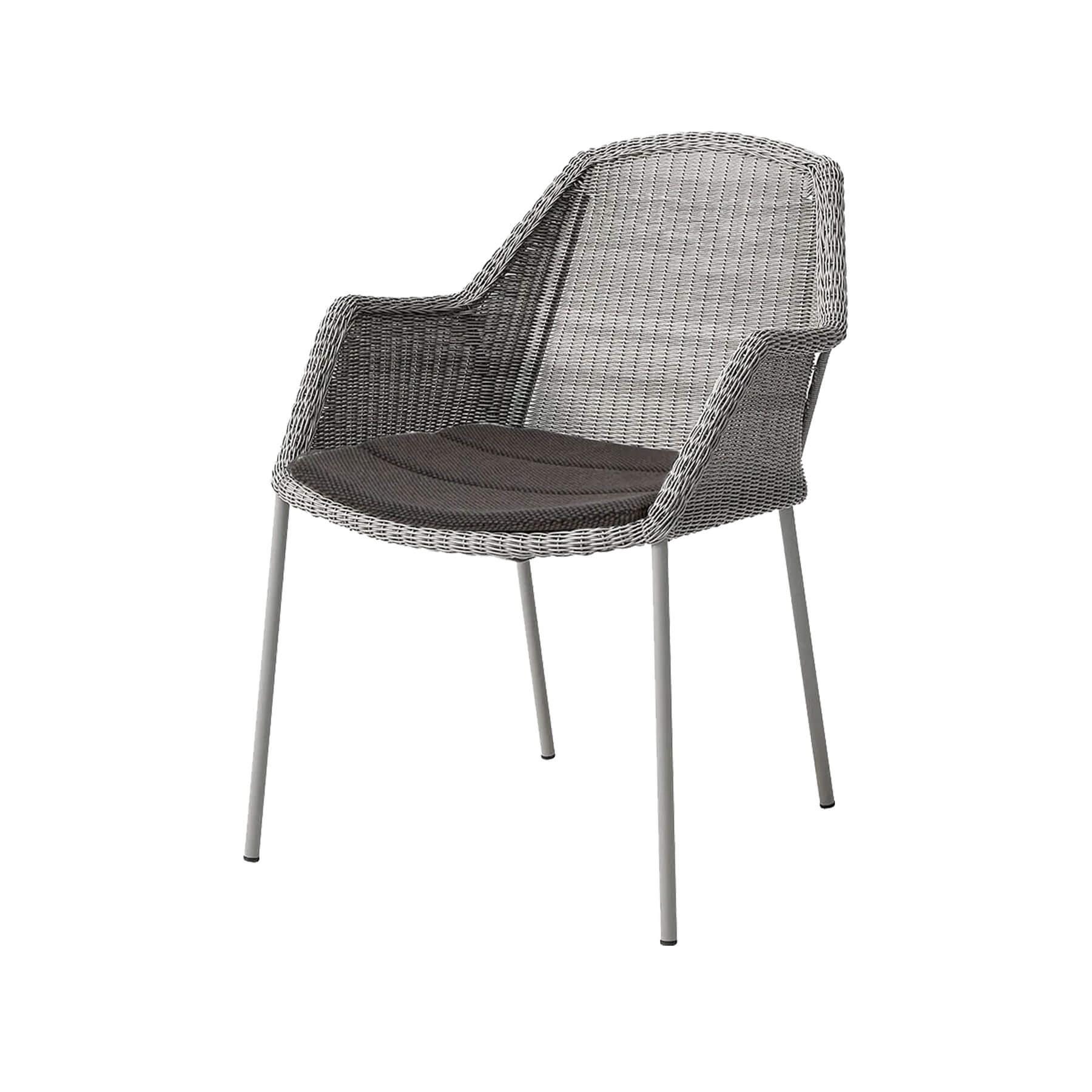 Caneline Breeze Outdoor Chair Taupe Seat Dark Grey Cushion