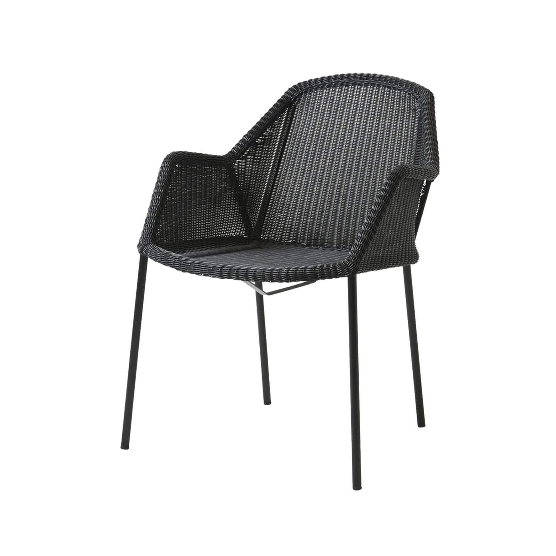 Caneline Breeze Outdoor Chair Black Seat No Cushion