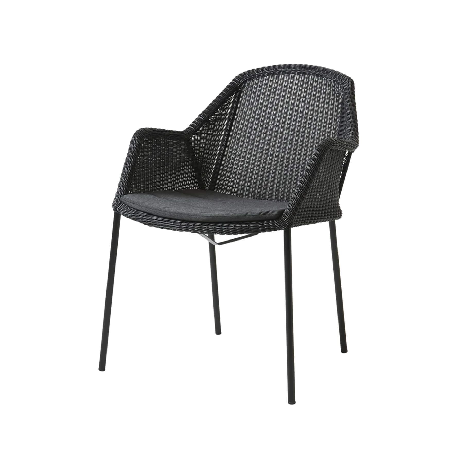 Caneline Breeze Outdoor Chair Black Seat Black Cushion