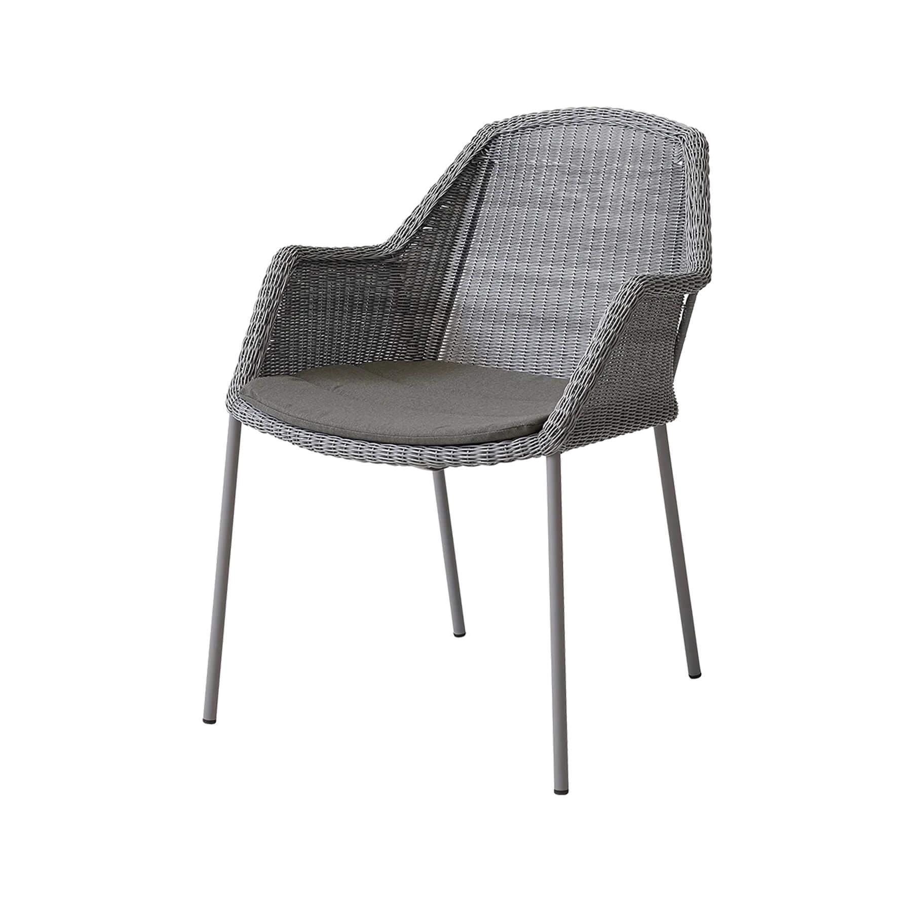 Caneline Breeze Outdoor Chair Light Grey Seat Taupe Cushion