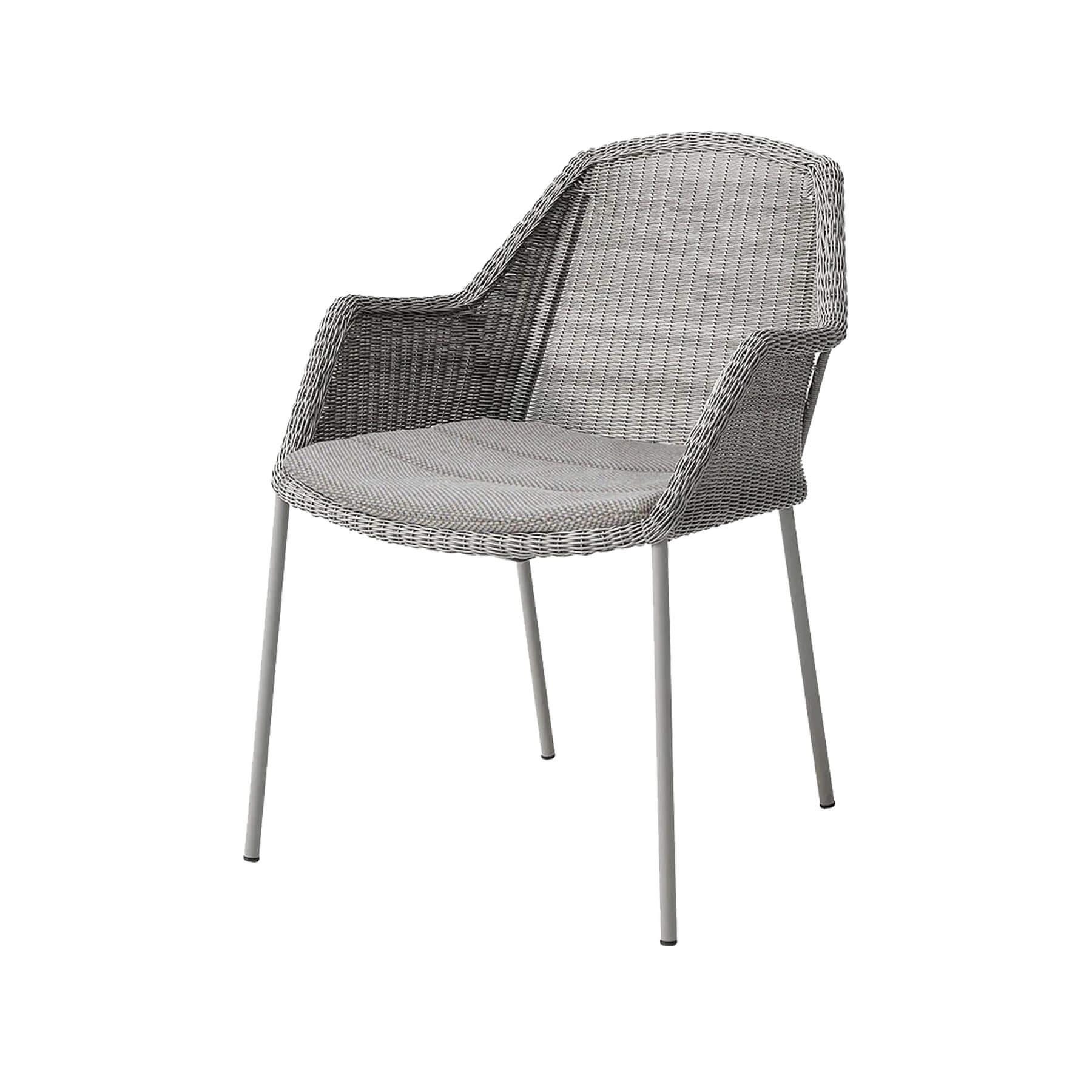 Caneline Breeze Outdoor Chair Taupe Seat Light Grey Cushion